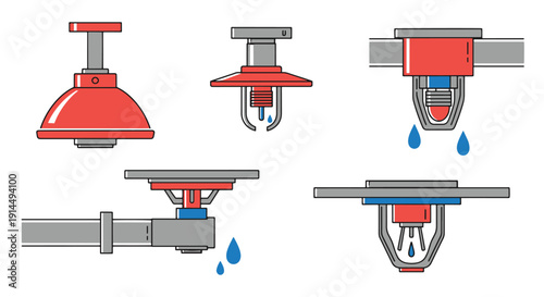 Fire Sprinkler Line creative abstract style vector