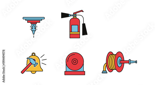 Fire Suppression Sys clean vibrant tone illustration