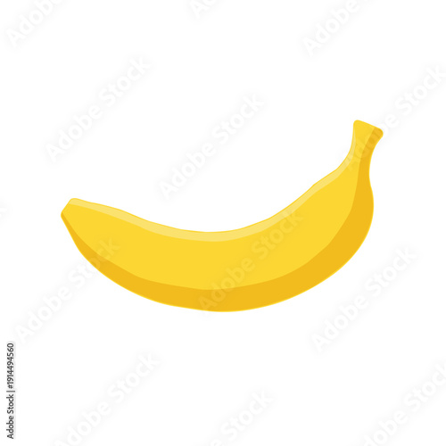Stylized yellow banana illustration on black background
