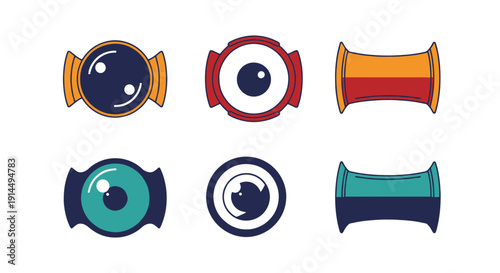 Fish Eye Lens Line soft color vector design