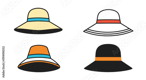 Floppy Hat Line art dynamic abstract creative vector