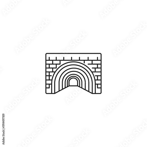 Ancient Stone Archway Entrance with Decorative Brickwork and Curved Design