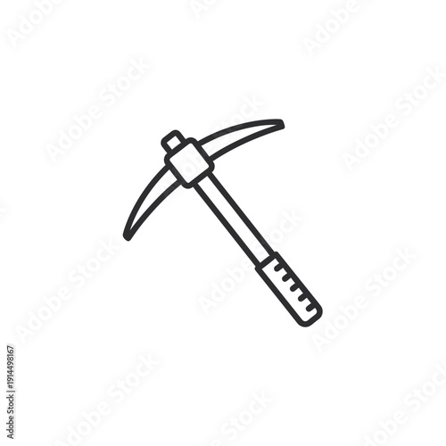 Minimalist Illustration of a Pickaxe for Construction or Mining