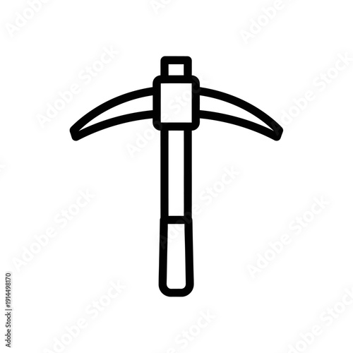 Minimalist Black and White Line Drawing of a Hammer for Construction and Tool Design