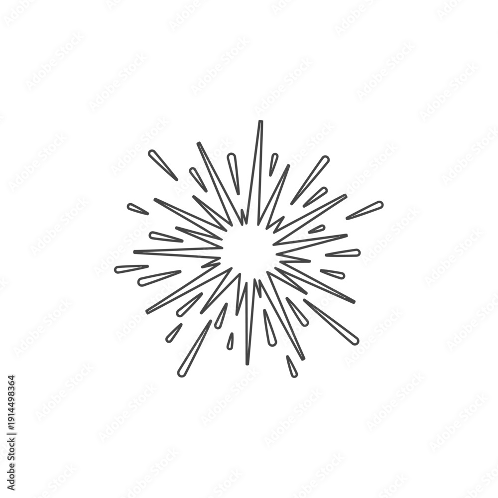 Fototapeta premium Minimalist Geometric Firework Illustration for Celebration and Events