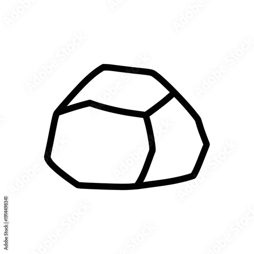 Minimalist Black Line Drawing of an Irregular Geometric Shape for Creative Design Projects