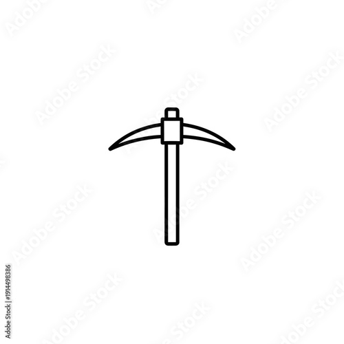 Minimalist Hammer Icon with Simple Line Design for Tools and Construction