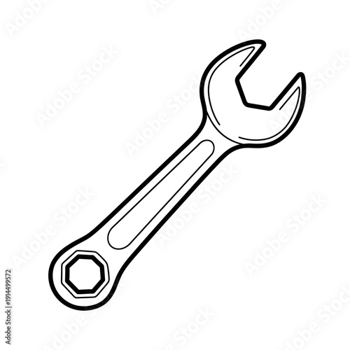 Close-Up of Wrench Tool for Mechanical Repairs and Maintenance Work
