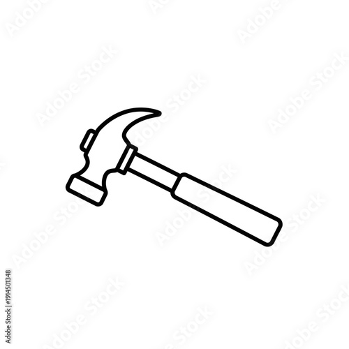 Close-up of a Hammer Illustration Showing Tool for Construction and Repair Work