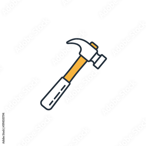 Illustration of a Hammer Showing Construction and DIY Concepts