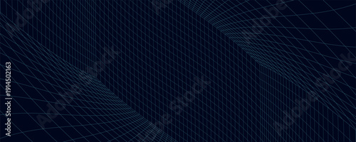 Perspective grid background. Empty futuristic digital box room