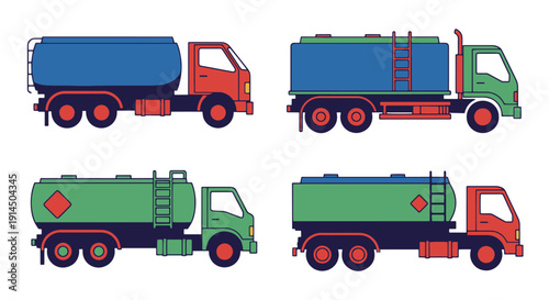 Fuel Truck Line art modern abstract design illustration
