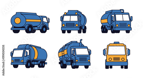 Fuel Truck Line art creative abstract smooth illustration