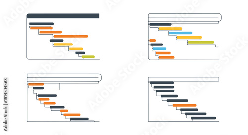 Gantt Chart Line soft elegant tone illustration