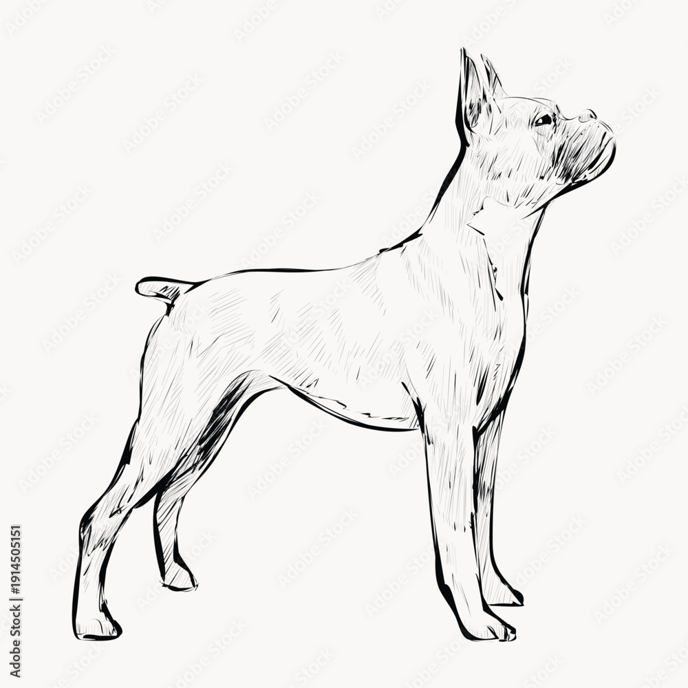 Obraz premium Boxer dog animal illustration vector