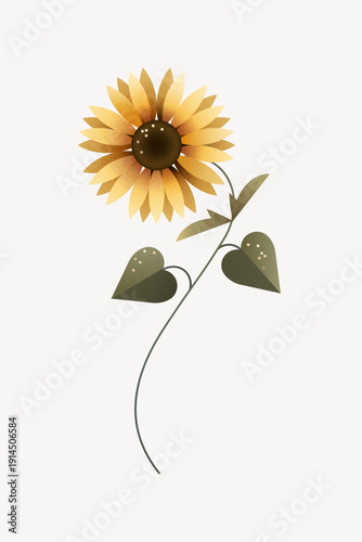 Geometric sunflower illustration vector