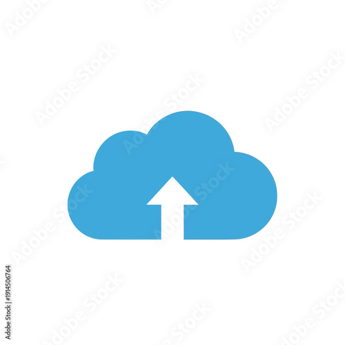 A clean and modern vector icon representing cloud upload functionality, secure data transfer, and digital storage solutions for seamless online accessibility and information management