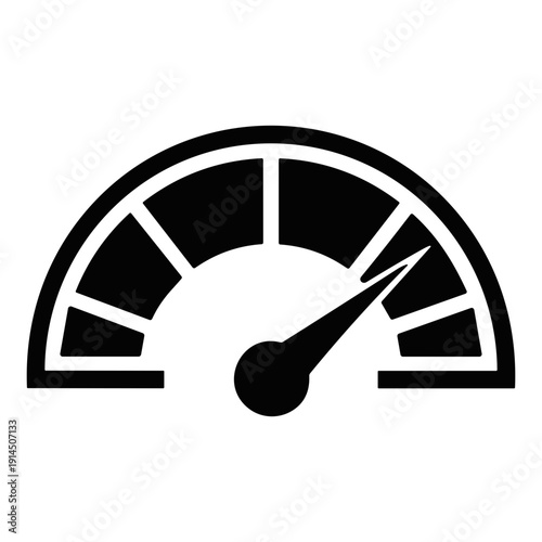 High Speed Meter Icon Illustrating Performance and Efficiency Isolated on Transparent Background