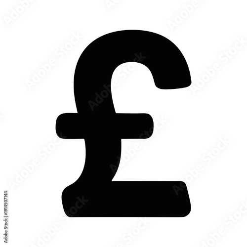 British Pound Sterling Sign Icon for UK Finance and Economy Isolated on Transparent Background