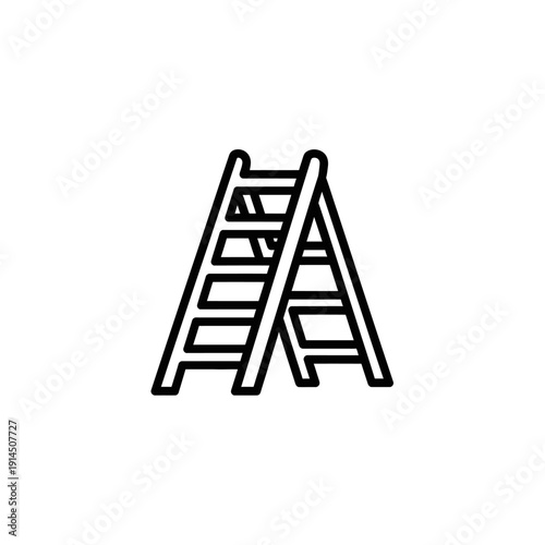 Minimalist Ladder Icon Illustration for Construction and Safety Symbols