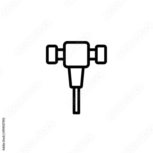 Minimalist Line Art Illustration of a Trolley Jack for Mechanical Equipment and Vehicle Lifting