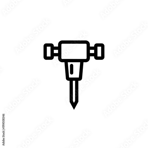 Minimalist Line Icon of a Precision Tacking Tool for Crafts and Hobbies
