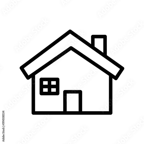 Minimalist Black and White House Icon for Creative Design Projects