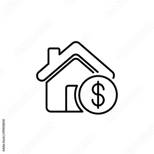 Real Estate Investment Concept with House and Dollar Coin Illustration