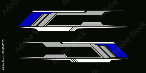 Wrap Design for Car Vector. Sport stripes, racing vehicle stickers. Racing stickers for tuning