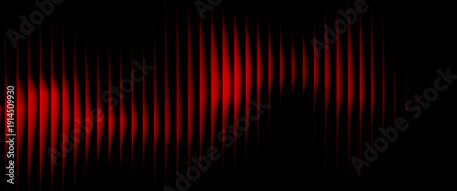 Futuristic vibrant vertical ribbed lines that distorts vivid red blue diagonal gradient. Vivid and colorful visual perfect for modern design, technology backgrounds, or creative advertising projects