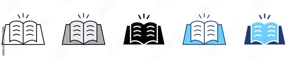 Obraz premium book. Icon set multiple style collection