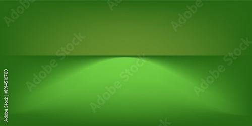 Abstract gradient podium background. Empty green 3D studio background. Clean scene for product presentation mockup template. eps 10