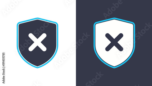Shield with cross icons - Blue icon set - Modern style icon - Vector icon set - Glyph and solid icon set - Icon vector - Flat Design Icon - Stock illustration