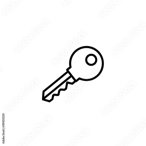 Simple Key Icon Illustration for Access and Security Concepts