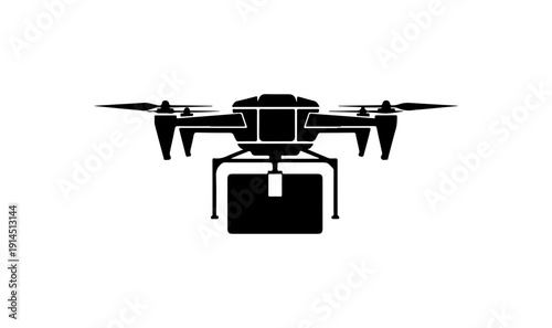 Modern Quadcopter Drone with Cargo Attachment Vector Illustration