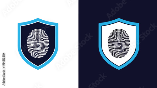 Security shield icon set - Blue icon set - Modern style icon - Vector icon set - Glyph and solid icon set - Icon vector - Flat Design Icon - Stock illustration