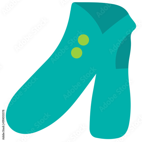 Teal rain boots with yellow buttons for school wet weather, student protection, outdoor activities, campus safety, rainy season gear, and educational essentials with flat design.