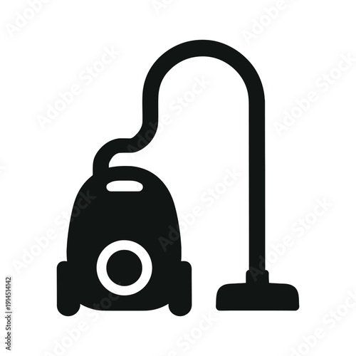 vacuum cleaner silhouette icon isolated on white background
