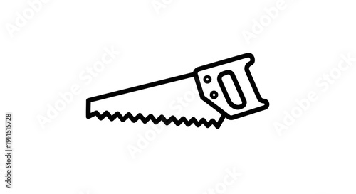 Close-Up of Hand Saw with Sharp Teeth for Carpentry and Woodworking Projects