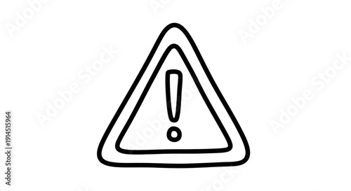 Close-up of Warning Signal Icon on a White Background for Safety Caution