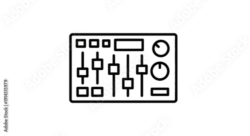 Close-up View of a Modern Electronic Audio Mixer with Control Knobs and Level Indicators