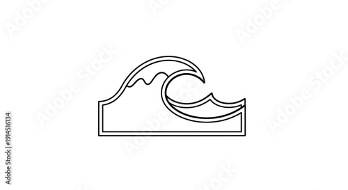 Minimalist Line Art Wave Design for Modern Coastal or Marine Themes