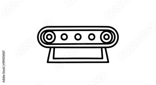 Minimalist Line Drawing of a Classic Cinema Projector for Creative Design