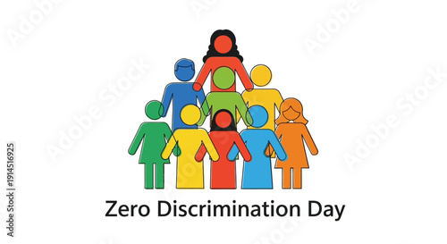 Zero Discrimination Day people diversity equality illustration.