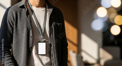 Event lanyard badge mockup for professional conference branding display