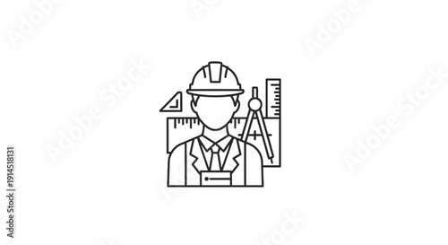 Professional Engineer in Construction Site with Blueprint and Safety Equipment