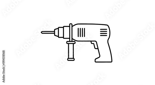 Professional Illustration of a Handheld Power Drill for Construction Projects