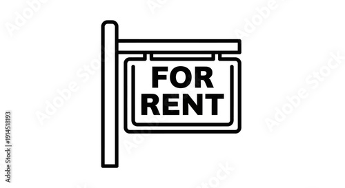 Real Estate For Rent Signboard Hanging on Residential Building Exterior