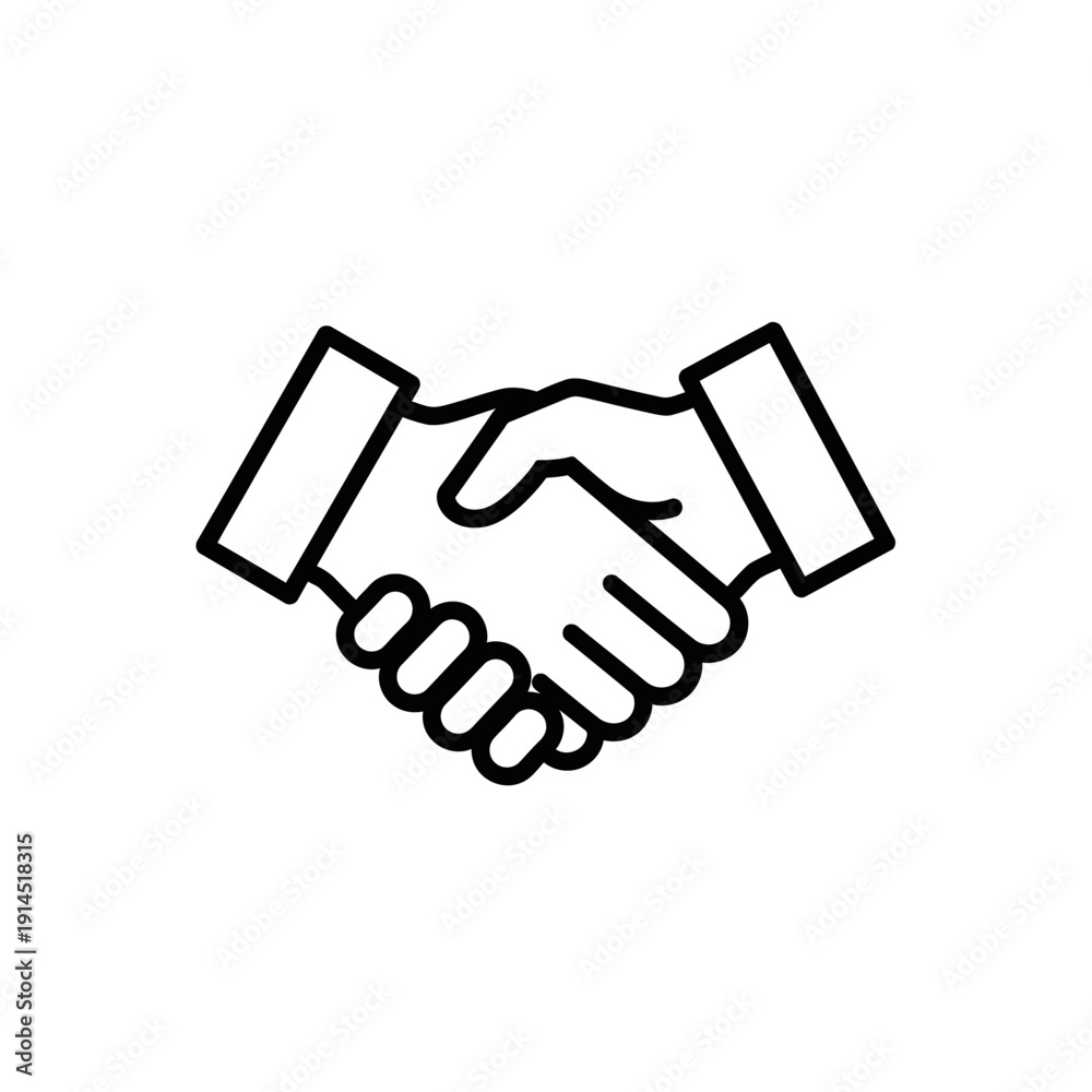 Obraz premium Symbolic Handshake Illustration for Business Partnership and Collaboration