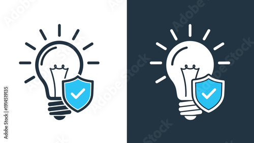 Innovation and security icons - Blue icon set - Modern style icon - Vector icon set - Glyph and solid icon set - Icon vector - Flat Design Icon - Stock illustration